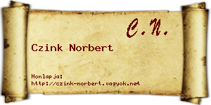 Czink Norbert névjegykártya